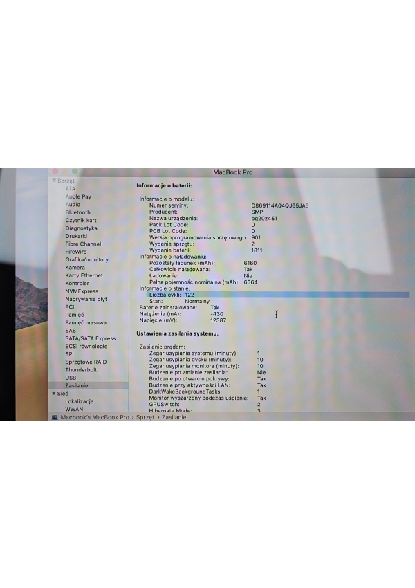 Apple MacBook Pro A1990 i9-9880H 16GB 512 SSD 15,4